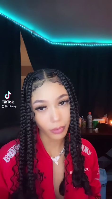 Corey Leray Braids, Black Hairstyles With Braids, Coileray Braids, Hairstyles With Braids And Curls, Braids And Weave, Braids And Curls, Coi Leray Braids, Hairstyles With Braids, Coi Leray