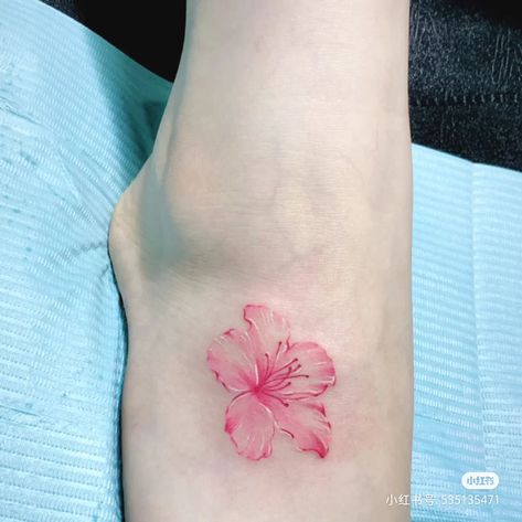 Hibiscus Flowers Tattoo, Pink Flower Tattoos For Women, Ankle Tattoo Hibiscus Flower, Small Hawaiian Flower Tattoos Hibiscus, Pink Hibiscus Tattoo, Pink Hibiscus Flower Tattoo, Colorful Hibiscus Tattoo, Pink And Yellow Hibiscus Tattoo, Hibiscus Flower Tattoos