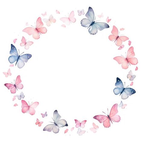 Butterfly circle border pattern petal white background. | premium image by rawpixel.com / Jigsaw Image Of Butterfly, Butterfly Circle, Circle Border, Frame Circle, Circle Borders, Butterflies Wreath, Little Butterfly, Coffee Pictures, Bullet Journal Design Ideas