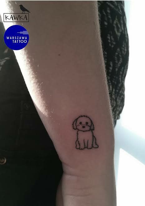 Maltese Tattoo Minimalist, Shih Tzu Tattoo Minimalist, Bichon Frise Tattoo, Tatoo Dog, Small Dog Tattoos, Dog Memorial Tattoos, Mom Tattoo Designs, Marvel Tattoos, Cute Tiny Tattoos