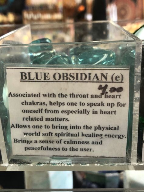 Blue Obsidian Meaning, Blue Obsidian Crystal Meaning, Obsidian Meaning, Pixie Aesthetic, Crystal Encyclopedia, Turquoise Crystals, Blue Obsidian, Witchy Tips, Essential Oils Herbs