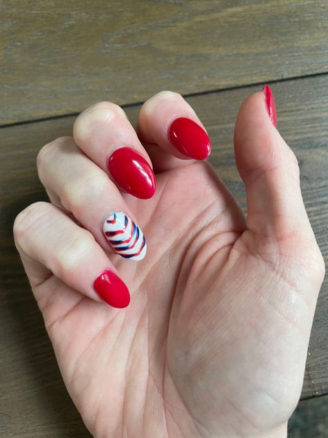 Bills Nails, Buffalo Bills Nails, Almond Acrylic Nails Designs, Patriotic Nails, 4th Of July Nails, July Nails, Almond Acrylic Nails, Nails 2023, Buffalo Ny