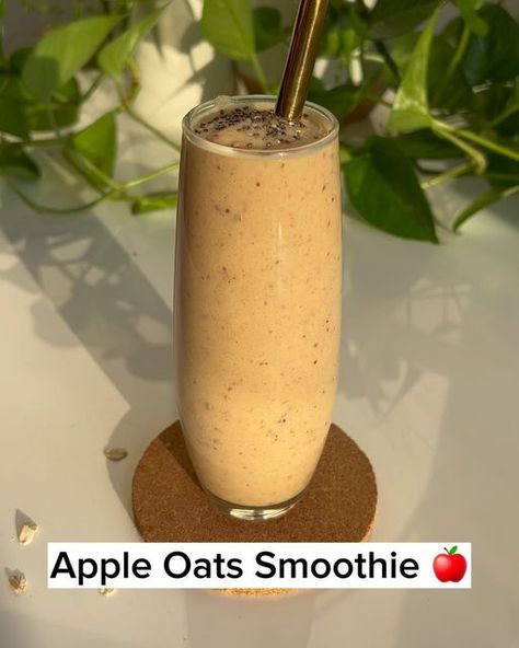 Apple Oats, Oats Smoothie Recipes, Oats Smoothie, Soft Drinks Recipes, Fruit Smoothie Recipes Healthy, Oatmeal Smoothie Recipes, Oat Smoothie, Smoothie Recipes Healthy Breakfast, Healthy Hydration