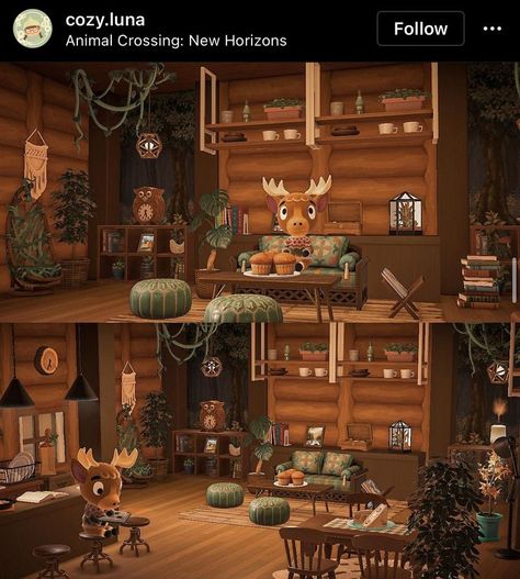 Acnh Log Cabin, Log Furniture Ideas, Acnh Western, Acnh Builds, Acnh Interior, Animale Crossing, Retro Cabin, Acnh House, Map Ideas