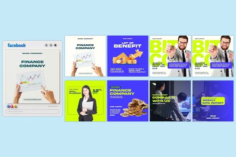 Finance Company Instagram Post Templates, Social ft. finance & instagram - Envato Elements Financial Instagram Feed, Company Instagram Post, Company Banner, Company Instagram, Social Media Advertising Design, Instagram Grid, Blog Video, Music Logo, Instagram Ads