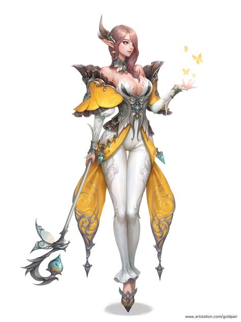 ArtStation - butterfly elf, hyeyoung kim Female Elf, Elf Art, Witch Design, Japanese Warrior, Dnd Characters, Character Portraits, Fantasy Character Design, Character Concept, Anime Character Design