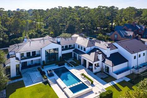 $24.5 Million Memorial Mega Mansion Hits Market as One of Houston's Most Expensive Houses Ever | PaperCity Magazine Texas Mansions, Luxurious Mansions, Dream House Mansions, Big Mansions, Mansion Exterior, Luxury Real Estate Marketing, Luxury Houses Mansions, Mansion Designs, Dream Mansion