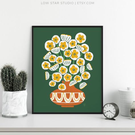 Modern Bouquet, Scandinavian Wall Art, Scandinavian Wall, Mural Floral, Art Pricing, Botanical Wall Art, Modern Art Prints, Floral Wall Art, Floral Wall