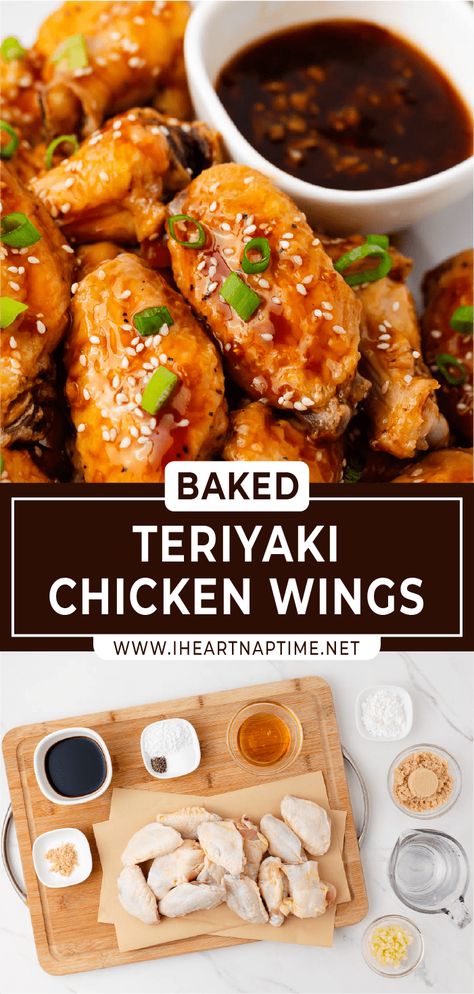 Chicken Wings Teriyaki Recipe, Garlic Teriyaki Chicken Wings, Oven Baked Teriyaki Chicken Wings, Teriyaki Wings Baked, Marinade For Chicken Wings Oven Baked, Easy Wings Recipe Ovens, Teriyaki Chicken Wings In The Oven, Oven Baked Wings Crispy, Easy Chicken Wings In The Oven