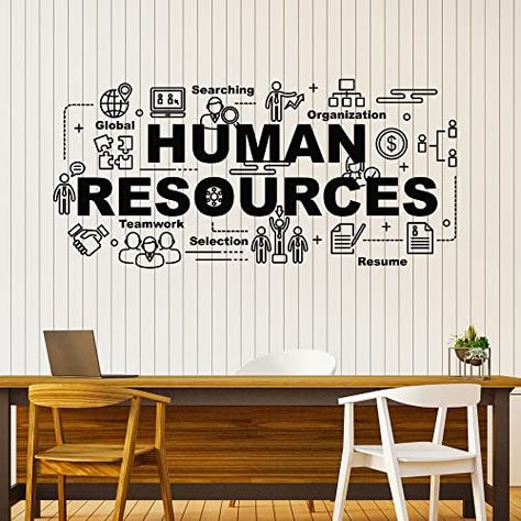 Vinyl Wall Decal Human Resources Office Style Selection Teamwork Stickers Mural Large Decor (g5594) Black Human Resources Office, Black Wall Stickers, Office Inspo, Large Decor, Black Wall, Office Walls, Office Style, Wall Treatments, Human Resources