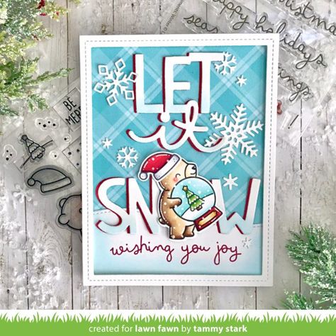 Winter Karten, Hello Bluebird, Lawn Fawn Blog, Whimsical Fonts, Clear Acrylic Stamps, Snow Much Fun, Lawn Fawn Cards, Jolly Holiday, Acrylic Stamp