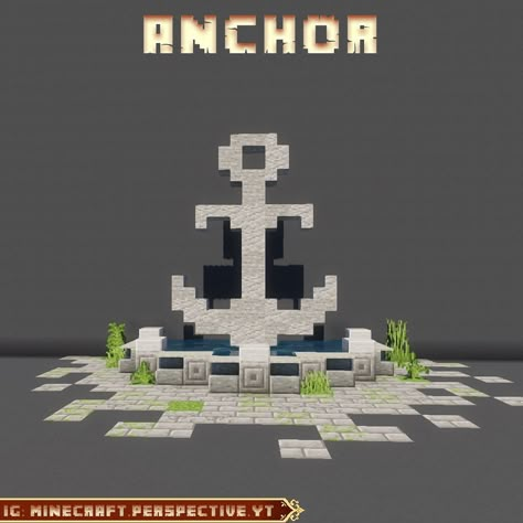 1,303 Likes, 6 Comments - Minecraft Perspective (@minecraft.perspective.yt) on Instagram: “A new simple anchor statue ⚓️ Perfect for a harbor 🛳 . inspiration by u/MCNoodlor #minecraft…” Minecraft Lighthouse, Banners Minecraft, Minecraft Wall Designs, Construction Minecraft, Minecraft Kingdom, Minecraft Statues, Mc Wallpaper, Easy Minecraft Houses, All Minecraft