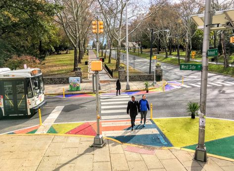 JC Walks Pedestrian Enhancement Plan | Jersey City, NJ > Street Plans Tactical Urbanism, Streetscape Design, Pedestrian Walk, Walkable City, Pedestrian Crossing, Urban Intervention, Master Thesis, Urban Design Concept, Cycling City