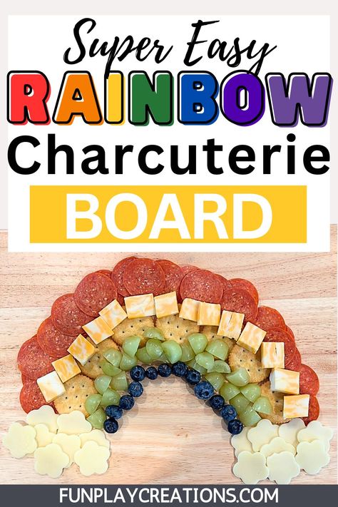 Get creative with your St. Patrick's Day celebration and add a rainbow to your table with this unique charcuterie board. Featuring an array of colorful meats, cheeses, and fruits, this charcuterie board will be the life of the party! Cheers to good friends, great food, and a little bit of Irish luck. 🍀 Rainbow Charcuterie Board, Rainbow Charcuterie, Unique Charcuterie Board, Unique Charcuterie, Irish Luck, Rainbow Fruit, White Food, Snack Board, Colby Jack Cheese