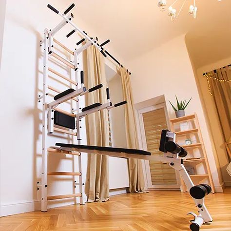 Swedish ladder for children and adults for exercise | BenchK Swedish Ladder Exercise, Swedish Ladder Diy, Swedish Ladder, Ladder Diy, Wall Ladder, Swedish Wall, Ladder Accessories, Dip Bar, Diy Ladder