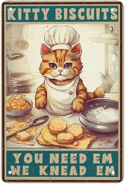 AMOGHASIDDHI Orange Cat Metal Sign Kitty Biscuits Aluminum Vintage Metal Poster 8”×12” Print Painting Sign Wall Art Decor Retro Plaque For Home Bar Pub Club Cafe Decoration Kitty Biscuits, Witches Cat, Witches Kitchen, Cafe Decoration, Cat Kitchen, Cafe Ideas, Dorm Posters, Witch Cat, Cat Cafe