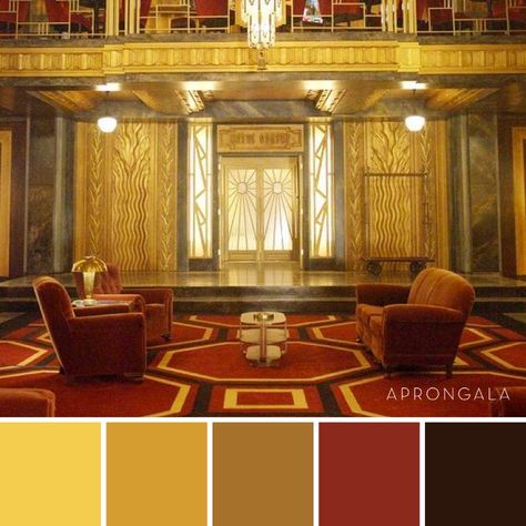 1920s Color Scheme, Arabian Color Palette, Theater Color Palette, Gold Red Color Palette, Old Hollywood Color Palette, Horror Color Palette, Adobe Color Palette, Arabian Majlis, Art Deco Color Palette