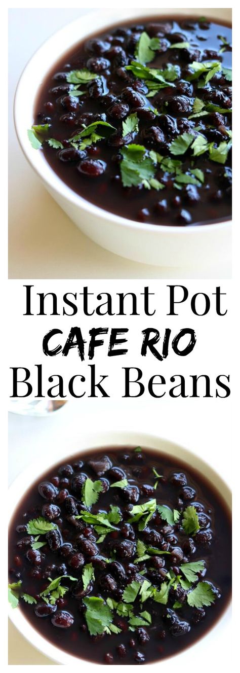 Instant Pot Cafe Rio Black Beans–from dried beans to cooked and seasoned in less than 45 minutes (no soaking required!). These black beans will be a hit at your next Mexican dinner. Cafe Rio Black Beans, Beans In Instant Pot, Cafe Rio, How To Soak Beans, Dried Black Beans, Black Bean Recipes, Cooking Dried Beans, Pot Recipes Easy, Paleo Crockpot