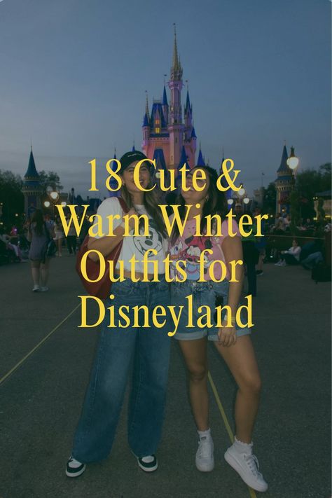 Get ready to sleigh your Disneyland visit with these simple, cute, and aesthetic winter outfit ideas that will keep you cozy while looking stylish in the happiest place on earth! Click here for some magical fashion inspiration. Outfit Ideas For Disneyland Winter, Disneyland Paris October Outfit, Harry Potter World Outfit Winter, Zoo Outfit Ideas Winter, New Years Disney Outfit, January Disneyland Outfits, Cute Winter Disney Outfits, Disneyland Outfits Women Winter, Disneyland Winter Outfit Ideas