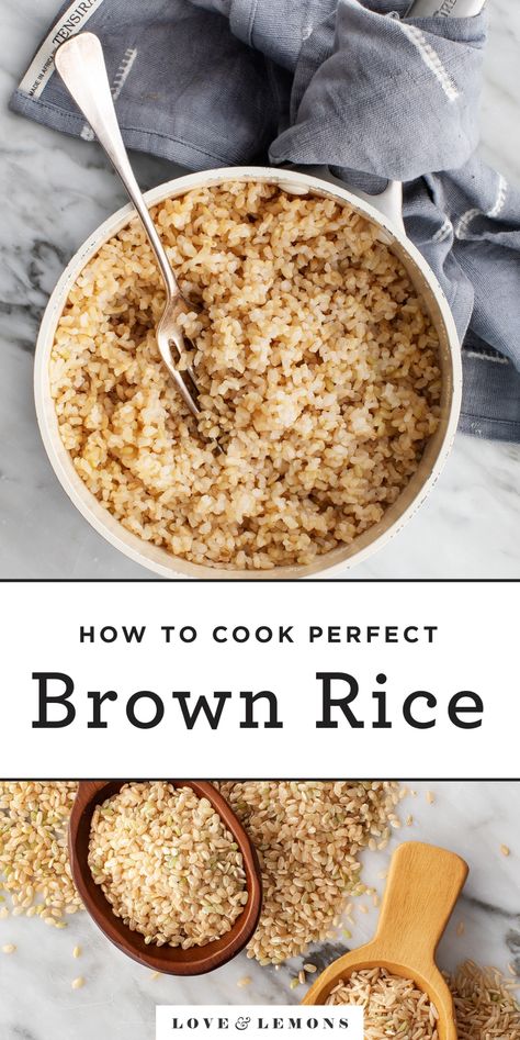 Fluffy Brown Rice, Cook Brown Rice, Perfect Brown Rice, Short Grain Brown Rice, Cilantro Lime Rice Recipe, Lime Rice Recipes, Healthy Potato, Rice On The Stove, Metabolism Diet