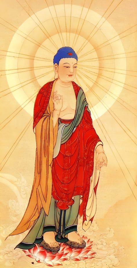 Amida Butsu, Buddhist Artwork, Chinese Buddhism, Buddhist Mantra, Art Buddha, Amitabha Buddha, Mahayana Buddhism, Buddha Painting, Gautama Buddha