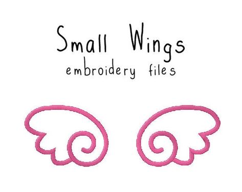 Kawaii Embroidery Patterns, Cute Angel Wings, Angel Wing Pattern, Kawaii Angel Wings, Angel Wings Pattern, Cute Wings, Kawaii Angel, Kawaii Embroidery, Baby Angel Wings