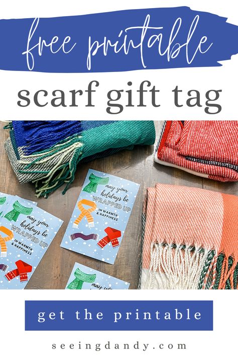 Such a fun gift idea! Simply print off the free printable gift tag and then attach to a scarf with a festive ribbon. Scarf Christmas Gift, Scarf Gift Ideas, Scarf Gift Tag, Gloves Gift Tag, Blanket Gift Tag, Blanket Printable Gift Tags, Something You Want Need Wear Read Tags Free Printable, Free Christmas Tags Printable Kid, Printable Gift Tags Free Customizable