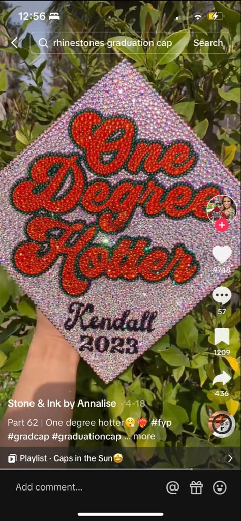 Sports Medicine Graduation Cap, One Degree Hotter Graduation Cap, Grad Cap Designs High School 2024, Masters Grad Cap Ideas, Graduation Cap Designs Masters Degree, Associates Degree Graduation Cap, Masters Grad Cap, Pretty Graduation Cap, Associates Degree Graduation