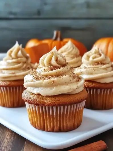 Pumpkin Cupcakes with Brown Butter Cream Cheese Frosting - MmmRecipes : Easy and Delicious Recipes Pumpkin Cupcakes Brown Butter Frosting, Pumpkin Bourbon Cupcakes, Brown Butter Pumpkin Cupcakes, Cream Cheese Frosting For Muffins, Pumpkin Cupcakes With Brown Butter Icing, Pumpkin Cupcakes With Maple Frosting, Easy Butter Cream Frosting Recipe, Moist Pumpkin Cupcakes, Brown Butter Cupcakes