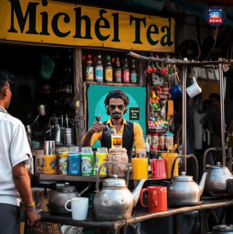 Why go for @dolly_ki_tapri_nagpur 😢 when our very own Michel Chai Wala, featuring @michel_mangulia93 🔥, serves chai with a twist! ☕✨ . . Capturing the essence of every sip in these AI-generated moments. Tag along for a taste of tradition with a modern flair! Twist, In This Moment