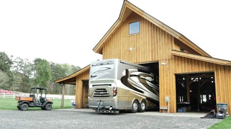 Rv Barndominium, Rv Barn, Storage Barn, Rv Carports, Rv Storage Solutions, Post And Beam Home, Vehicle Storage, Barn Storage, Rv Garage