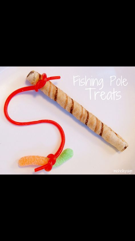 Cute for Jon Goldfish Party, Sunday School Snacks, Pirouette Cookies, Fishing Theme Party, Fishers Of Men, Fishing Poles, Teach Preschool, Fishing Birthday Party, Fishing Party