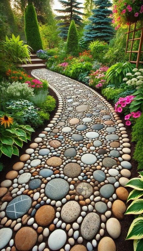 15+ Innovative Stone Edging Ideas for a Polished Landscape Look 54 Stones In Garden, Stone Ideas, Cool Garden Ideas, Stone Garden Ideas, Stone Edging, Minimalist Garden, Rock Garden Design, Stone Pathway, Rock Flowers