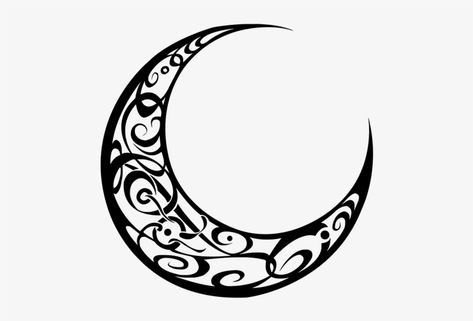 Crescent And Star Tattoo, Crescent Moon Line Art, Cresent Moon Tatoos, Waning Crescent Moon Tattoo, Crescent Moon Tattoo Design, Crescent Moon Drawing, Moon Henna, Art Deco Moon, Crescent Moon Symbol