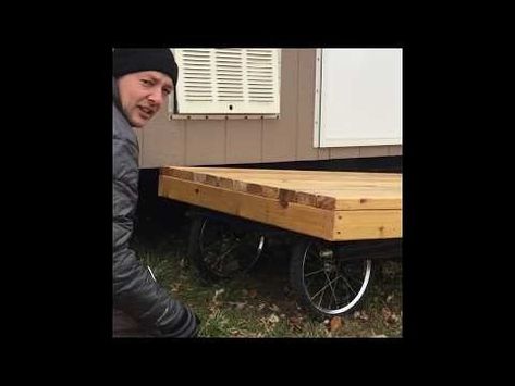 Tiny House Portable Deck RV Deck - YouTube Deck For Rv, Tiny Deck, Rv Stabilizer, Rv Deck, Trailer Stabilizer, Portable Deck, Cedar Boards, Used Rv, Rv Trailers