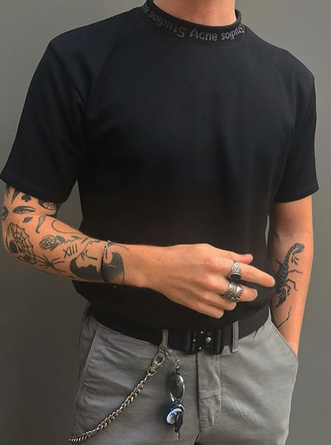 Terravv Mens Fashion Edgy, Hipster Mens Fashion, Mens Fashion Classy, Tattoo Styles, Mode Vintage, Tattoo Style, Fashion Classy, Tattoos For Guys, Streetwear Fashion