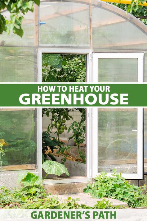 How to Heat Your Greenhouse | Gardener's Path Greenhouse Temperature, Greenhouse Equipment, Enclosed Garden Structures, Greenhouse Heating, Cheap Greenhouse, Enclosed Garden, Greenhouse Farming, Heating A Greenhouse, Diy Greenhouse Plans