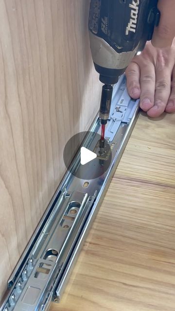 Install Drawer Slides, Installing Drawer Slides, Garage Woodshop, Woodworking Table Saw, Tool Drawers, Diy Drawers, Woodworking Table, The Cabinet, Get It Done