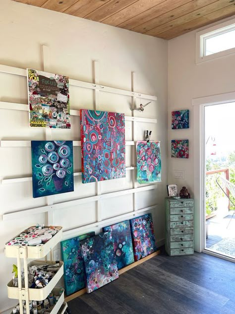 Refresh on the Wall Easel Garage Art Studio, Wall Easel, Art Studio Storage, Art Shed, Art Studio Space, Art Studio Organization, Art Studio Room, Art Studio Design, Beauty Words