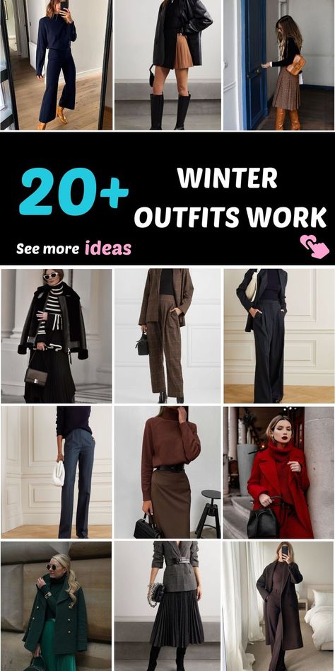 🌸🌼🌸20+ Cute And Stylish Work Outfit ideas For This Winter🌸🌼🌸 Winter Office Outfits Women Boots, Casual Office Outfits Winter, Winter Business Dinner Outfit, Winter 2024 Office Fashion Trends Women, Winter Outfit Work Office, Work Outfits Women Winter 2024, Cute Winter Work Outfits For Women, Winter Work Outfits For Women Business, Work Outfits Women 2024