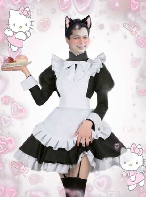 So i saw a meme about the creator of pinterest but i didnt save it right 😃 so i made a maid edit of him and lost the pin that i wanted to post it in reaction to and now i feel dumb 😜‼️ Ipad Kids, Dream Artwork, Maid Outfit, Cat Boys, Maid Dress, Perfect Boy, Dream Team, Reaction Pictures, Just In Case