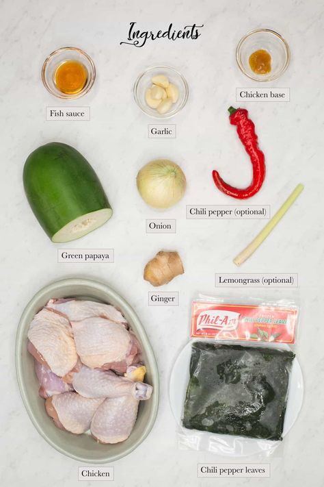 Chicken Tinola Recipe - Recipes by Nora Chicken Tinola Filipino Food, Chicken Tinola Recipe, Tinola Recipe, Chicken Tinola, Tinola, Chayote Squash, Macaroni Soup, Steamed White Rice, Chicken Base