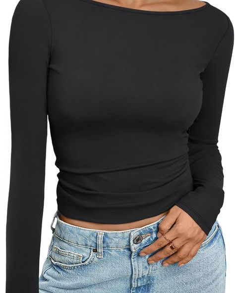 Trendy Queen Women's Long Sleeve Shirts Going Out Boat Neck Tops Slim Fitted Tshirts Tight Y2k Outfits Product Description Package Dimensions ‏ : ‎ 10.51 x 8.46 x 0.55 inches; 5.93 ounces Department ‏ : ‎ womens Date First Available ‏ : ‎ June 26, 2024 ASIN ‏ : ‎ B0DFPNFL4R Price: [price_with_discount] (as of [price_update_date] - Details) [ad_1] Customers sayCustomers like the quality, color, and stretchiness of the shirt. They mention ... Tshirts Tight, Boat Neck Tops, Black Long Sleeve Top, Y2k Outfits, Instagram Growth, Women Long Sleeve Tops, Womens Long Sleeve Shirts, Comfy Outfits, Boat Neck