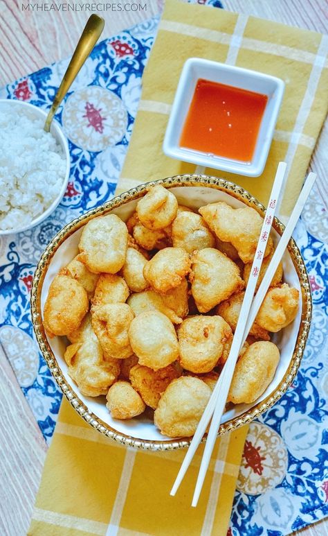 Better than Take-out Sweet & Sour Chicken Chicken Balls Recipe Chinese, Chinese Chicken Balls, Walnut Chicken Recipe, My Heavenly Recipes, Chicken Batter, Heavenly Recipes, Homemade Chinese Food, Chicken Balls, Making Fried Chicken