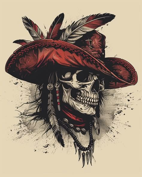 Cowboy Skull Art, Buffalo Skull Art, Goth Cowgirl Tattoo, Cowgirl Skull Tattoo, Skull With Cowboy Hat Tattoo, Sketch Tattoo Style, Skull With Cowboy Hat, Skull Chest Tattoo, Dark Cowboy