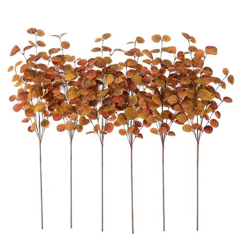 PRICES MAY VARY. High-quality materials: Fake eucalyptus leaves are composed of high-quality iron wire and plastic, and the leaves are composed of silk flowers, which are soft to the touch and give you a real touch. The stem is made of iron wire wrapped in plastic, which can be cut to any shape and height Size:Per flower length about 27 in, The width of Bundle flower heads about 11 in,A total of 3 big fork,Total about 10pcs small fork. The stems are made of iron wire wrapped with plastic. If the Fall Floral Stems, Fall Eucalyptus, Fall Stems, Birch Leaves, Artificial Eucalyptus Garland, Eucalyptus Stems, Electronic Gift Ideas, Fall Stem, Artificial Leaves