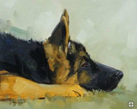 German Shepherd Painting, Dogs Painting, German Shepherd Art, Oil Painting Inspiration, Canine Art, Oil Painting Texture, Dog Painting, Oil Painting Portrait, Painting Portrait