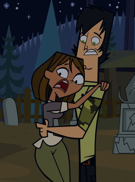 Trent and Courtney- Scary Night by MustacheSkulls Total Drama Action, Ocean's Eight, Scary Comics, Scary Night, Drama Tv Series, Random Picture, Drama Total, Total Drama Island, Total Drama