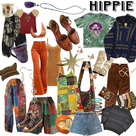 hippie mood board Hippie Asethic Outfits, Hippie Mood Board, Goth Moth, Pixie Outfit, Silly Clothes, Earthy Outfits, Outfit Collage, Fashion Mood Board, Create Outfits