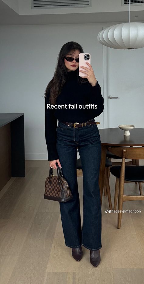 Women’s Black Button Down Shirt Outfit, Dark Denim Straight Leg Jeans Outfit, Winter Outfits Boots Jeans, Navy Peacoat Women Outfit, Dark Rinse Jeans Outfits, Dark Flare Jeans Outfit Winter, Dark Blue Straight Leg Jeans Outfit, Dark Blue Jeans Winter Outfit, Dark Denim Outfits For Women